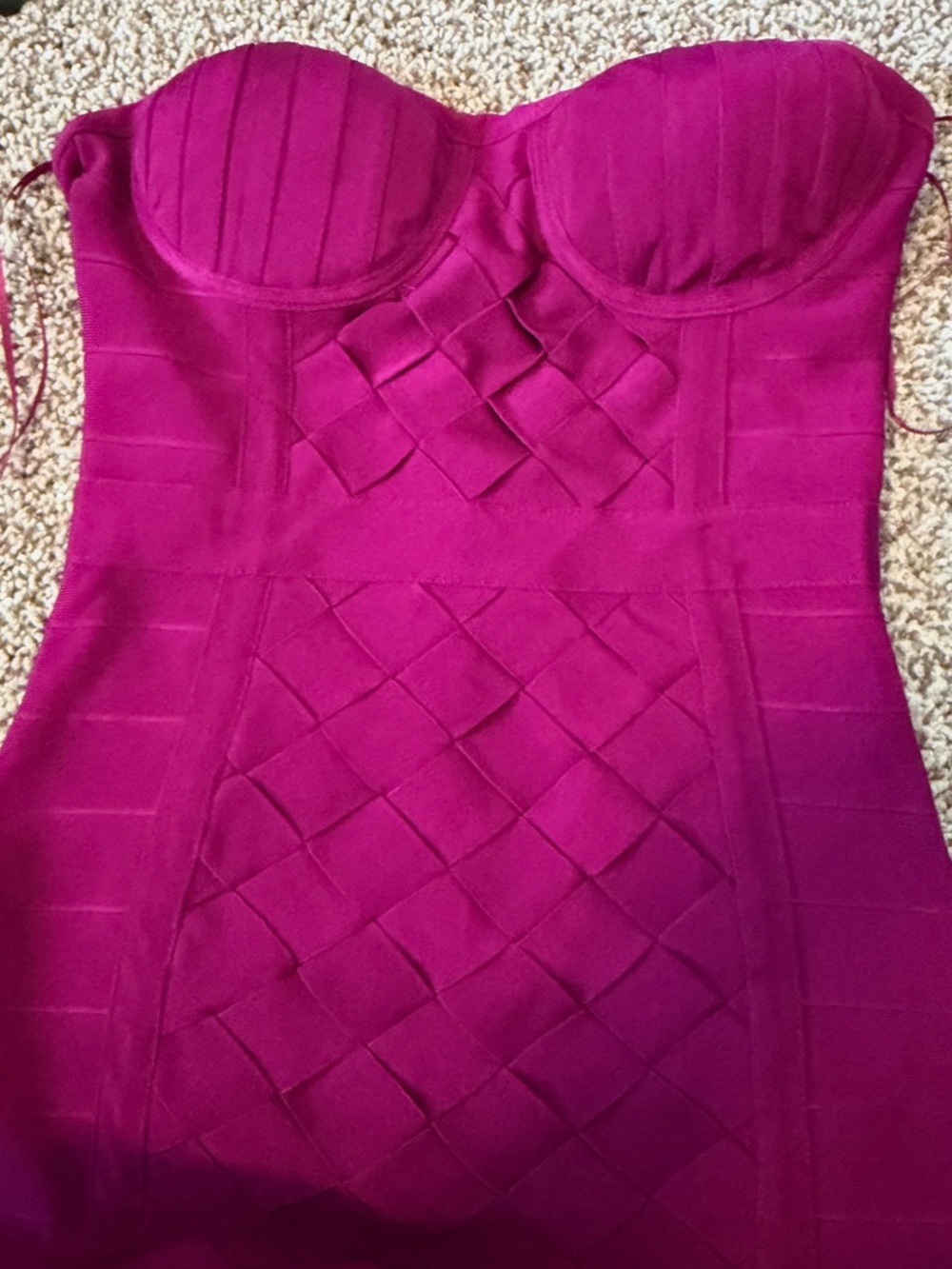 Strapless Fuchsia Bandage Dress - AKIRA